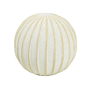 ESCULTURA ESFERA BRANCA E BEGE EM CERAMICA DECORATIVO 15CM