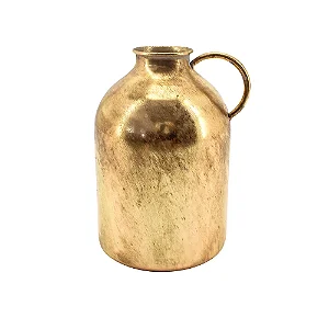 VASO DECORATIVO COM ALCA EM METAL DOURADO 22CM