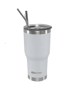 Copo Térmico Inox Siluet 850ml 2 Canudo e Escova NTK Branco