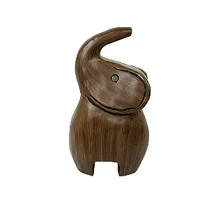 ESCULTURA ELEFANTE DECORATIVO EM RESINA MARROM 32CM
