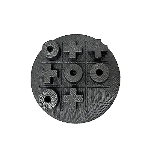 JOGO DA VELHA DECORATIVO EM CIMENTO PRETO 18CM