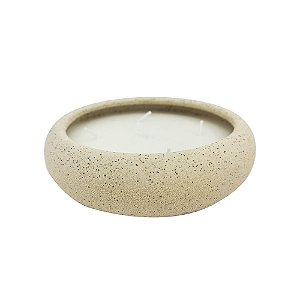 CACHEPOT COM VELA AROMATIZADA VANILLA EM CERAMICA BEGE P