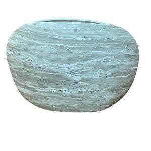 VASO DECORATIVO EM CERAMICA CINZA MARMORIZADO