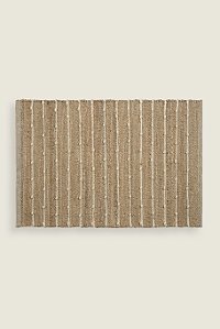 TAPETE POA JUTA DETALHE EM LA NEUTRO 60X90./NATURAL - 85% JUTA 15% ALGODAO