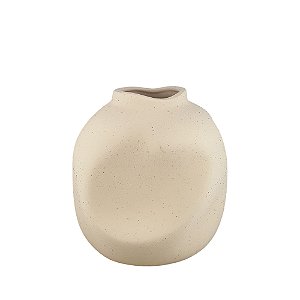 VASO DECORATIVO VOLUTA III BEGE RUSTICO 19CM