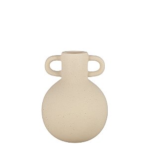 VASO DECORATIVO COM ALCA IV BEGE RUSTICO 16,5CM