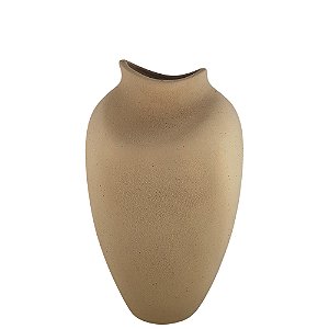 VASO DECORATIVO CERAMICA MARROM RUSTICO ATOMO II 34CM