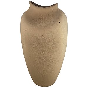 VASO DECORATIVO EM CERAMICA MARROM RUSTICO ATOMO I 41CM