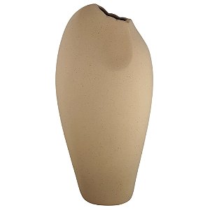 VASO DECORATIVO EM CERAMICA MARROM RUSTICO ESSENCIA I 44CM