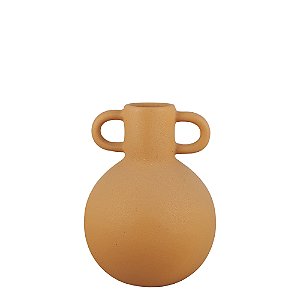 VASO DECORATIVO EM CERAMICA CARAMELO COM ALCA IVC 16,5CM