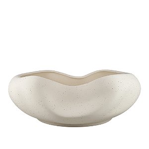 CENTRO DE MESA EM CERAMICA OFF WHITE VOLUTA 12X34CM