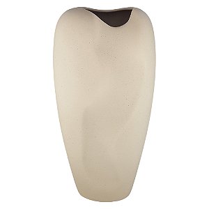 VASO DECORATIVO EM CERAMICA BEGE RUSTICO LUMINA I 42CM