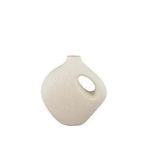 VASO DECORATIVO EM CERAMICA OFF WHITE MODERNO II 17CM
