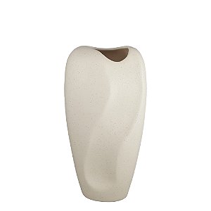 VASO EM CERAMICA DECORATIVO OFF WHITE LUMINA II 34CM