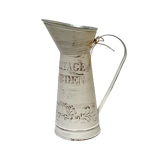 Vaso Jarro Decor Alto de Metal Vintage Bege 27,5 cm
