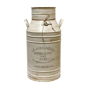 Vaso Latao de Leite Decor Alto de Metal Provençal Bege 55cm