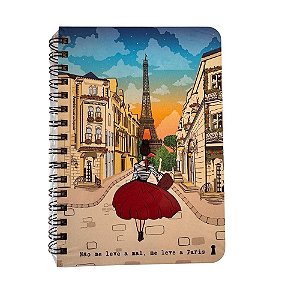 Caderneta G Me leva para Paris  15,2X 21,8 - 80Fls Com Pauta Amanhã te conto um segredo