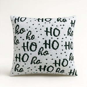 Almofada HoHoHo Tricot 50x50 Branco/Verde