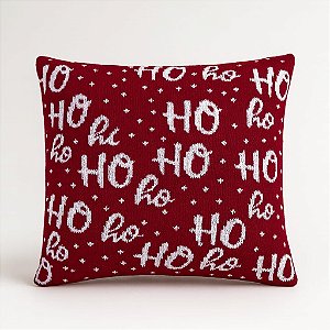 Almofada HoHoHo Tricot 50x50 Vermelho/Branco
