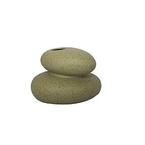 ESCULTURA PEDRA III DECORATIVA EM CERAMICA 10,5CM