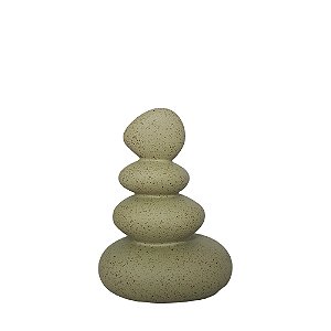 ESCULTURA PEDRA II DECORATIVA EM CERAMICA 19,5CM