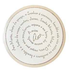 QUADRO MANDALA DUPLA DA AVE MARIA C/ STRASS RENOIR 33cm