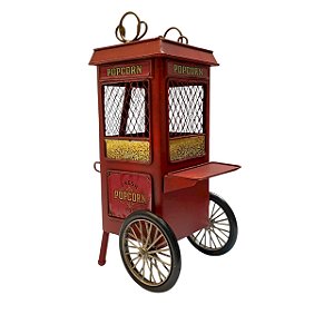 ESCULTURA MINIATURA PIPOQUEIRA RETRO EM METAL VERM 25CM