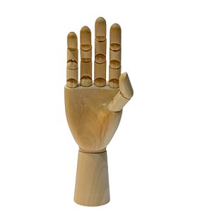 ESCULTURA SUP. BIJOTERIA MADEIRA MAO ARTICULADA 29CM