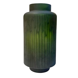 VASO DECORATIVO VIDRO VERDE FOSCO 33X16CM