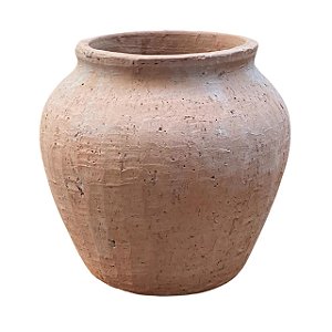 VASO DECORATIVO EM CERAMICA RUSTICA TERRACOTA 21CM