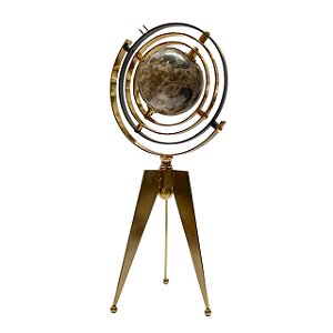 GLOBO DECORATIVO DOURADO EM METAL 30X14X9,5CM