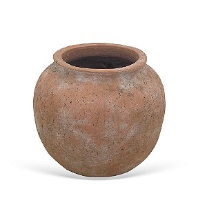 VASO DECORATIVO EM CERAMICA RUSTICA TERRACOTA 23cm