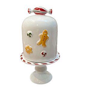 PORTA PANETONE CERAMICA GD GINGERBREAD LUIZ SALVADOR