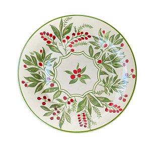 PRATO DE SOBREMESA EM CERAMICA BERRIES OURO LUIZ SALVADOR