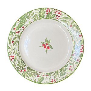 PRATO RASO EM CERAMICA BERRIES OURO LUIZ SALVADOR