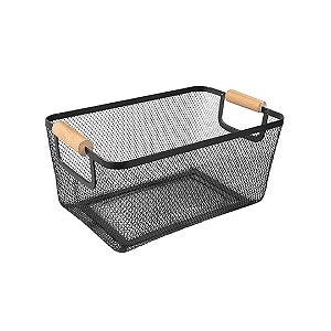 Cesto Organizador Loft Metal e Madeira M