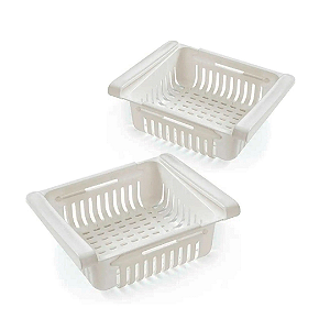 Cesto Organizador de geladeira Flex expansivel