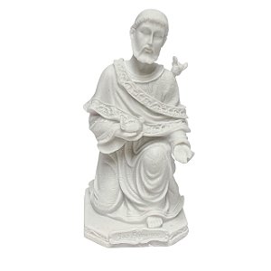 Escultura Sao Francisco Sentado em po de marmore 17cm