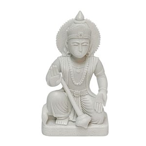 Escultura Hanuman Hindu em Po de Marmore 16cm