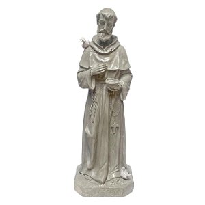 Escultura Sao Francisco em Cimento Queimado 60x21x18 cm