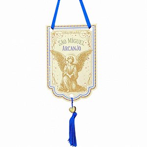 Flamula Oracao de Sao Miguel Arcanjo em MDF