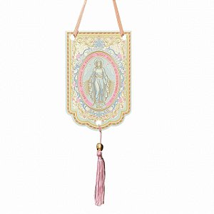 Flamula Medalha milagrosa Nossa Senhora das Gracas em MDF