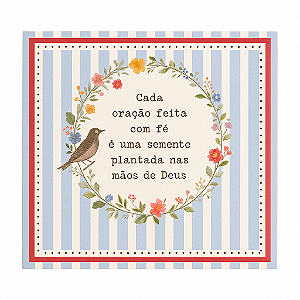 Caixinha Oracao semente plantada em MDF 13X13X6cm