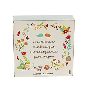 Quadro Box Avos memoria em MDF 12x12cm