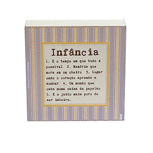 Quadro Box Infancia significado 12x12cm em MDF