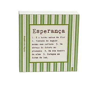 Quadro Box Decorativo Esperanca significado 12x12cm em MDF