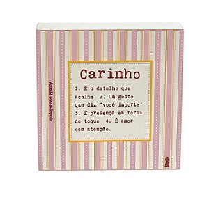 Quadro Box Decorativo Carinho significado 12x12x3,5 em MDF