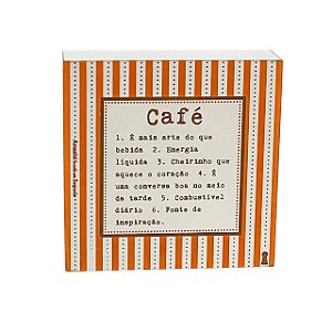 Quadro Box Decorativo Cafe significado 12x12x3,5cm em MDF