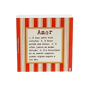 Quadro Box Decorativo Amor Significado 12x12x3,5cm em MDF