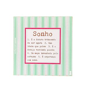 Quadro Box Sonho significado em MDF 12x12x3,5cm
